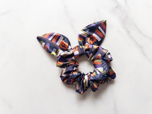 Satin Spooky Bookish Era Bow Scrunchie