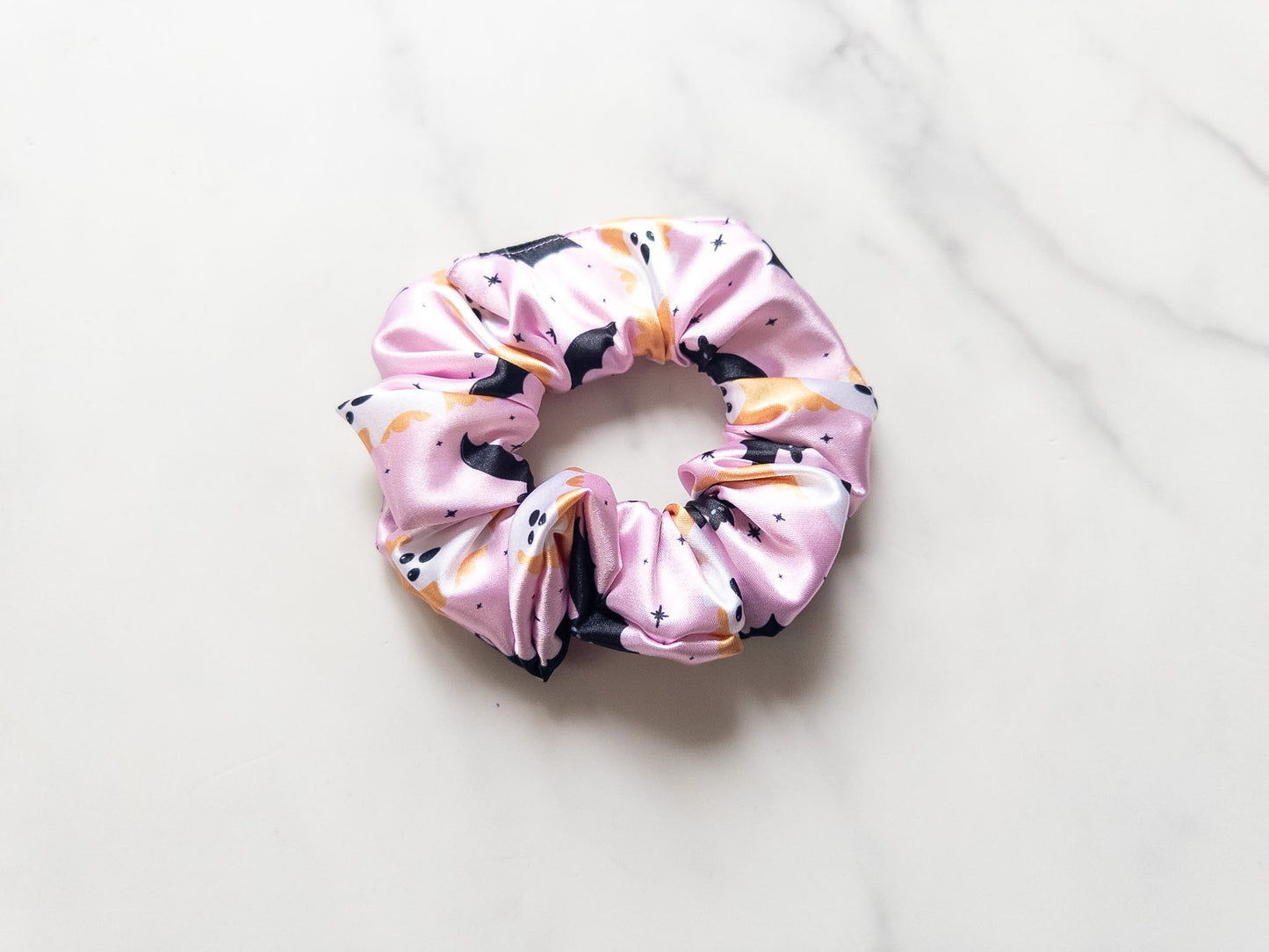 Satin Pink Hauntings Scrunchie