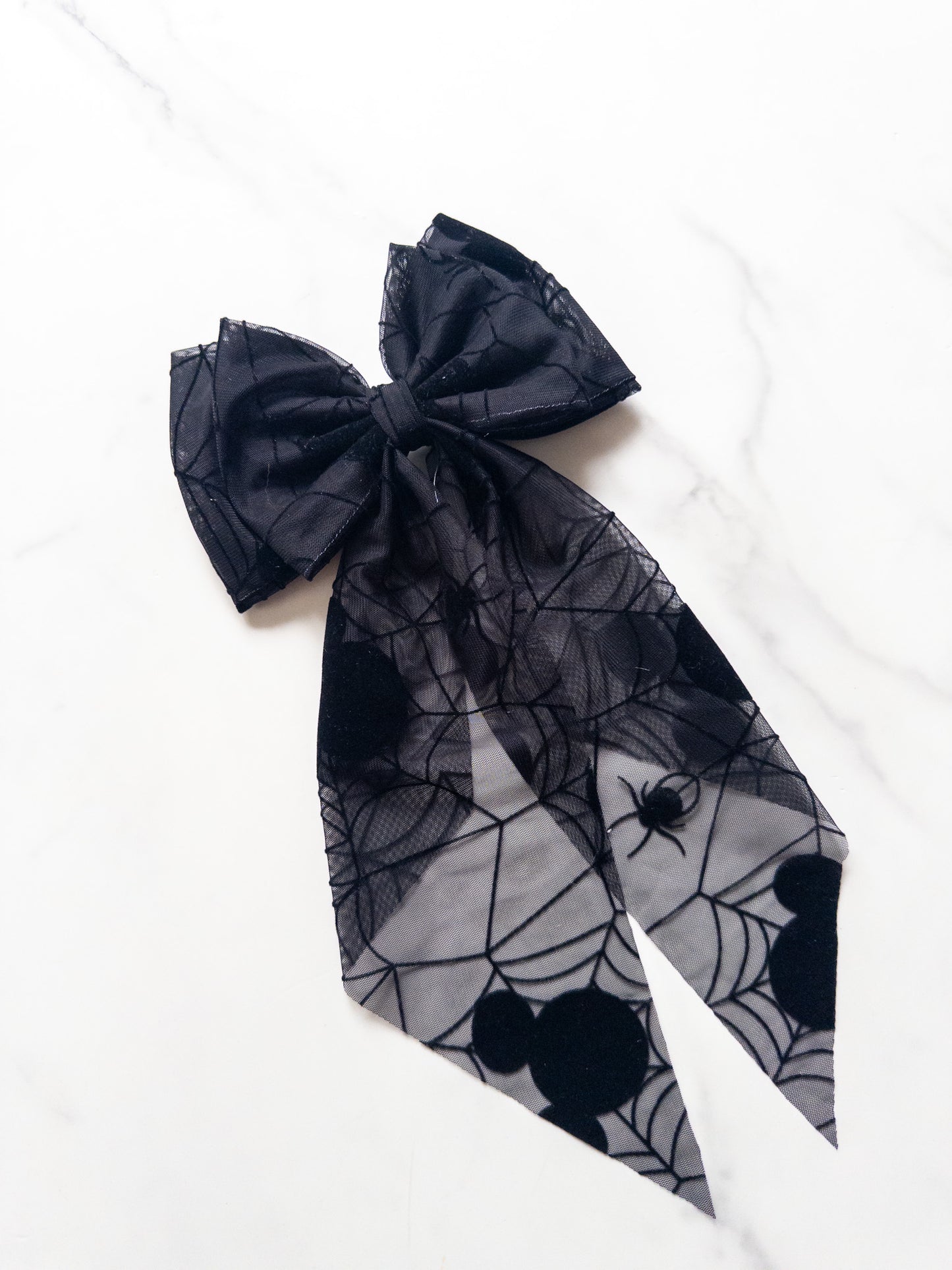Mousey Spiderweb Tulle Hair Bow