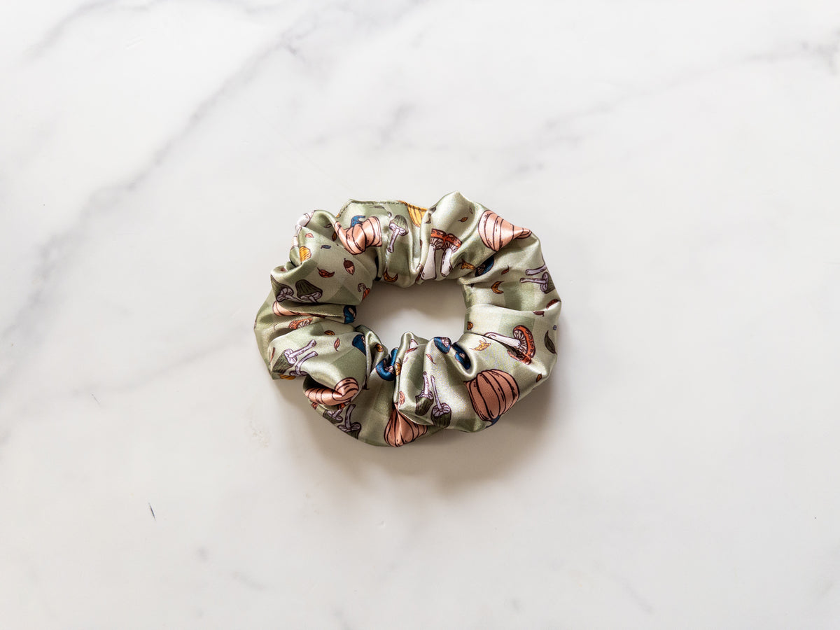 Satin Pumpkin Season Scrunchie