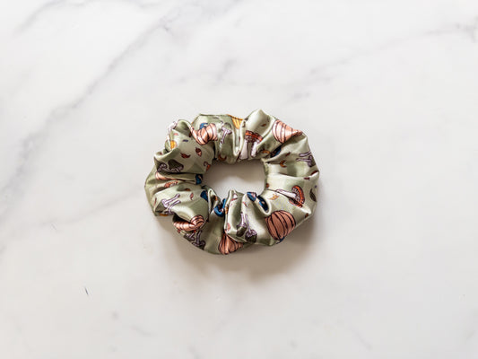 Satin Pumpkin Season Scrunchie