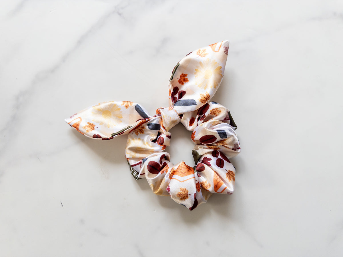 Satin Copper Boom Bow Scrunchie