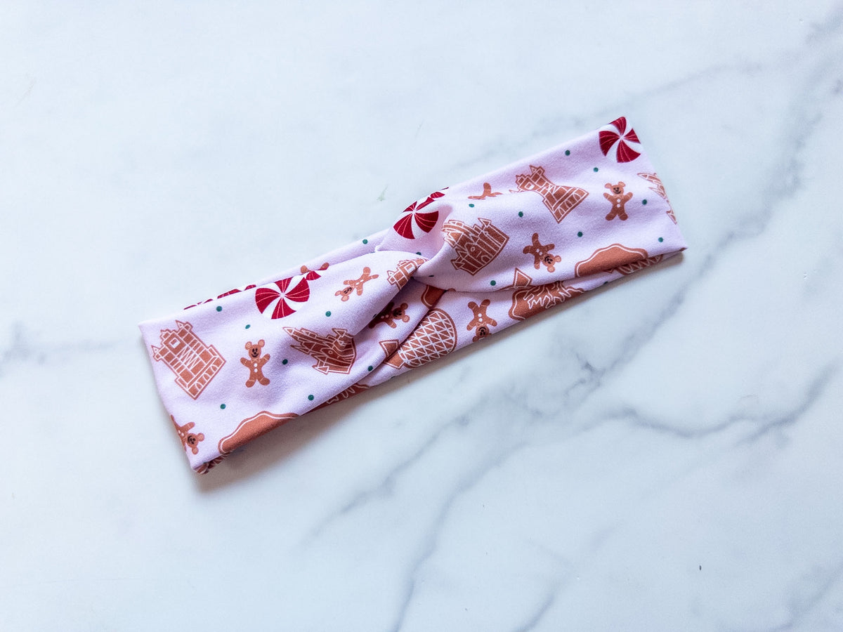 Gingerbread Park Icons Stretch Twist Headband