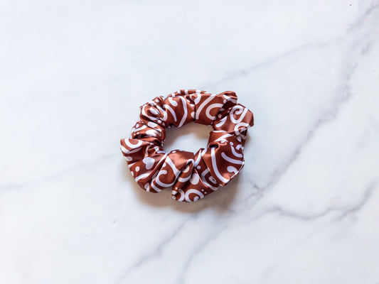 Satin Gingerbread House Scrunchie