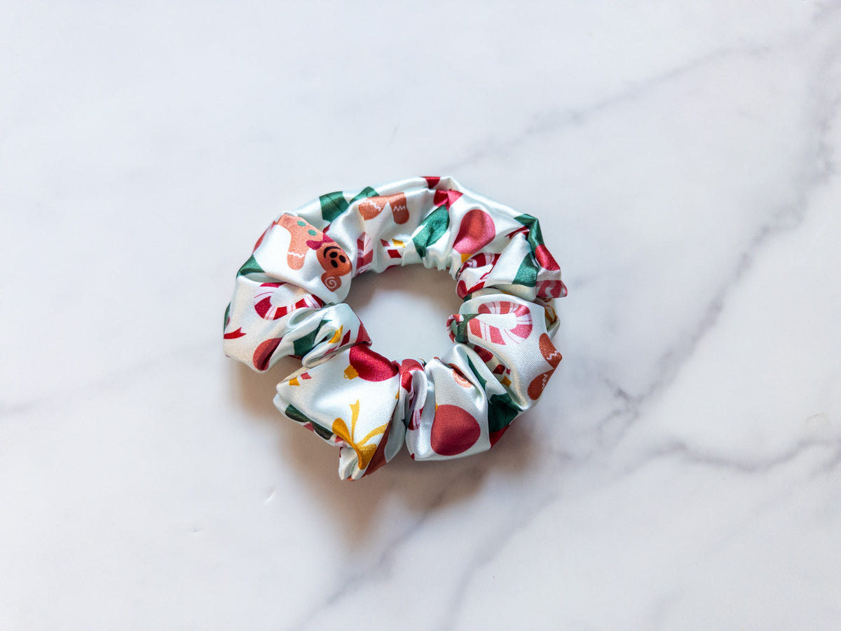 Satin Gingerbread Sweets Scrunchie