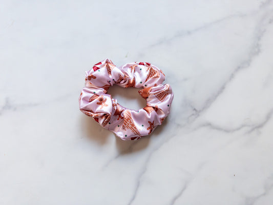 Satin Gingerbread Park Icons Scrunchie