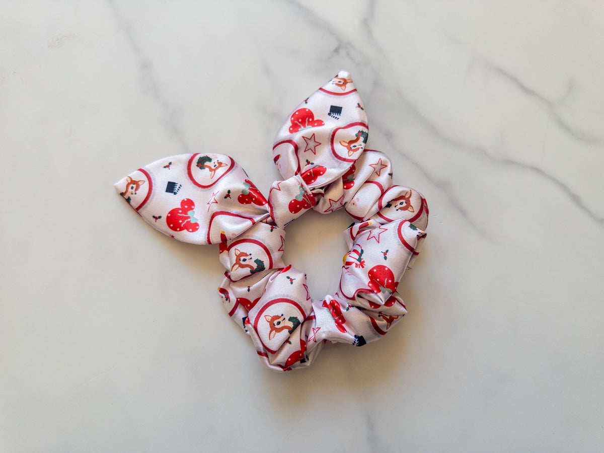 Satin Hooray For Holidays Bow Scrunchie