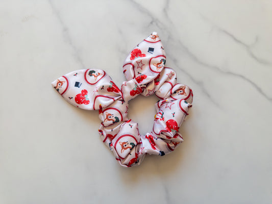 Satin Hooray For Holidays Bow Scrunchie