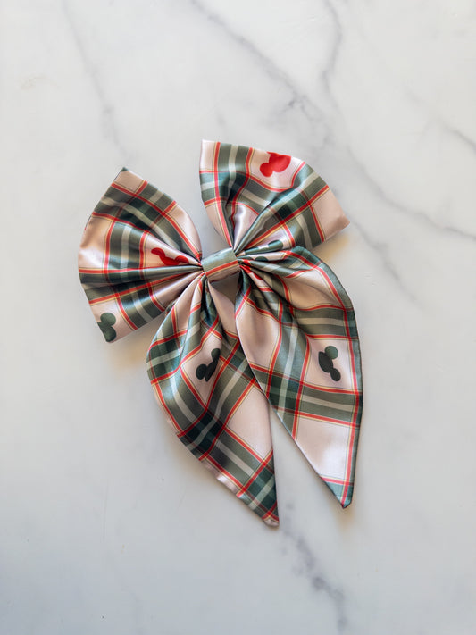 Merry Mousey Plaid Noelle Bow