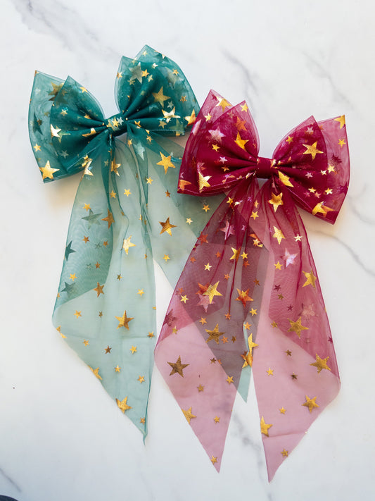 Holiday Walk Of Fame Tulle Hair Bow