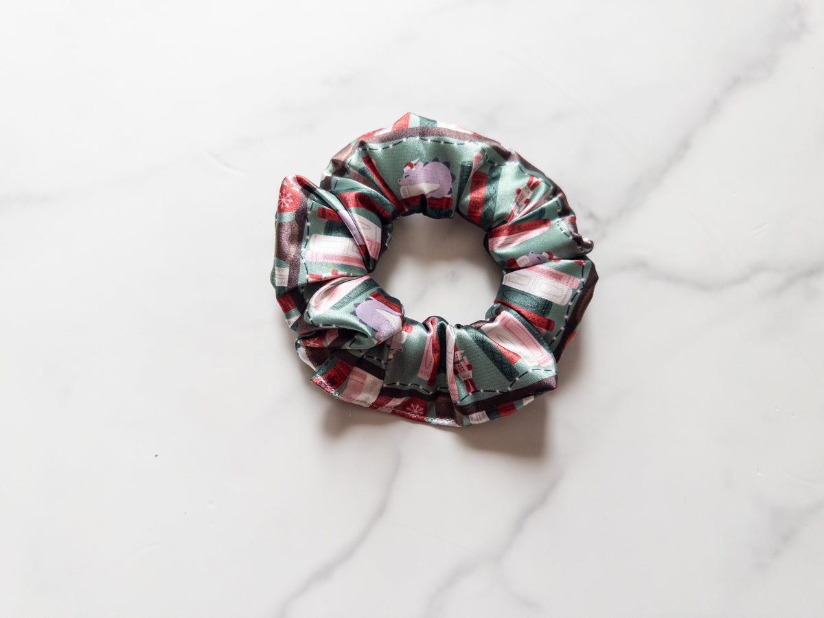 Satin Holiday Bookish Scrunchie