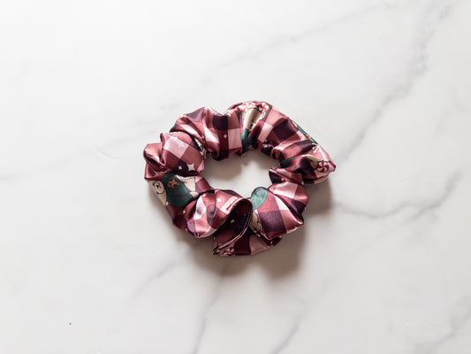 Satin Merry Bears Scrunchie