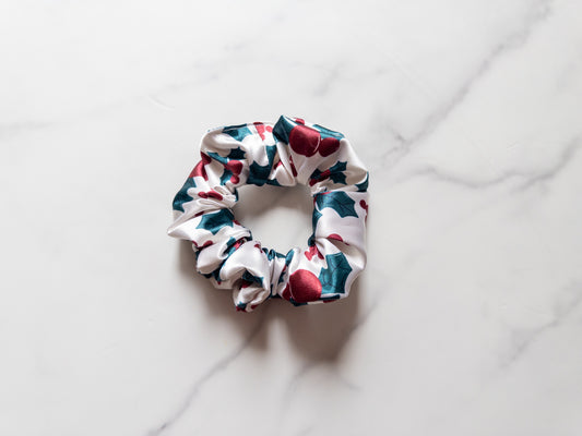 Satin Holly Jolly Scrunchie