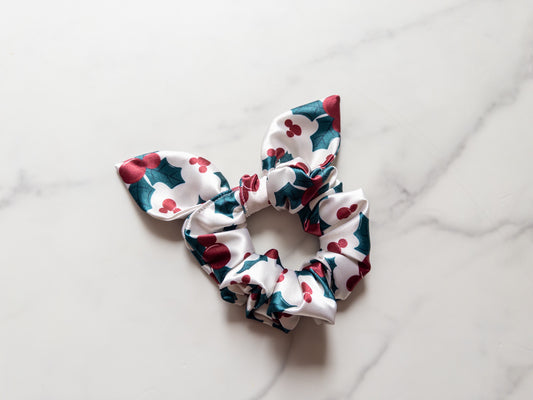 Satin Holly Jolly Bow Scrunchie