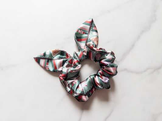 Satin Holiday Bookish Bow Scrunchie
