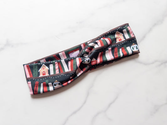 Holiday Bookish Stretch Twist Headband