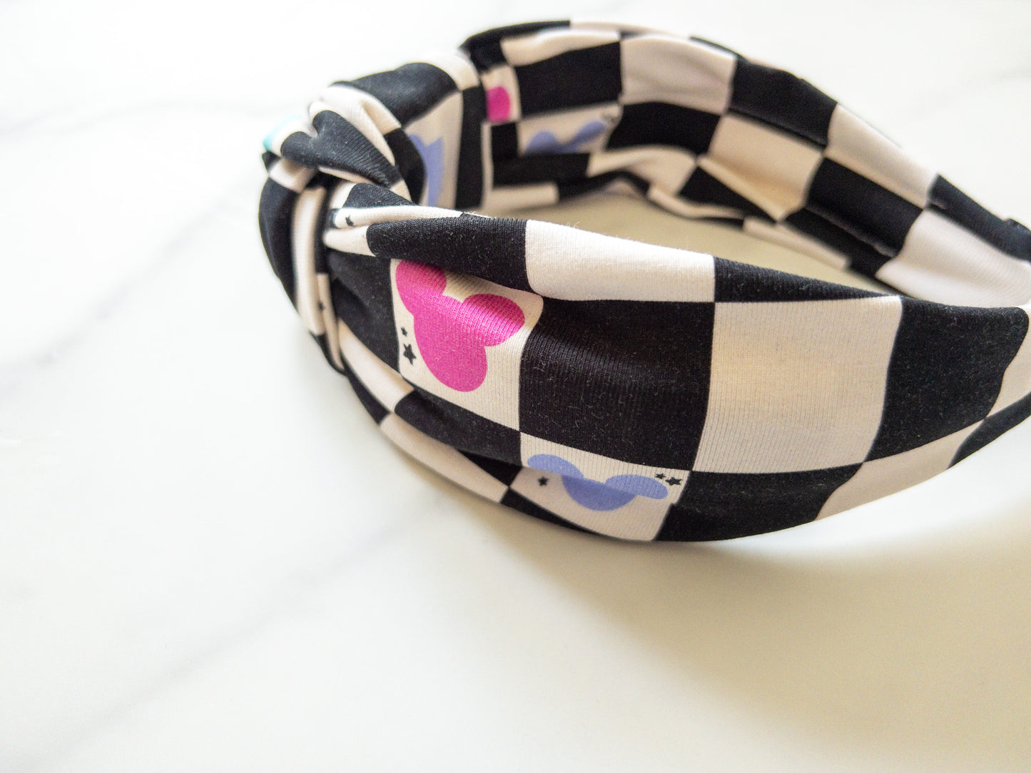 Checkered Magic Top Knot Headband