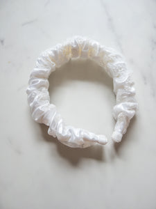 Flocked Floral Tulle Scrunchie Headband