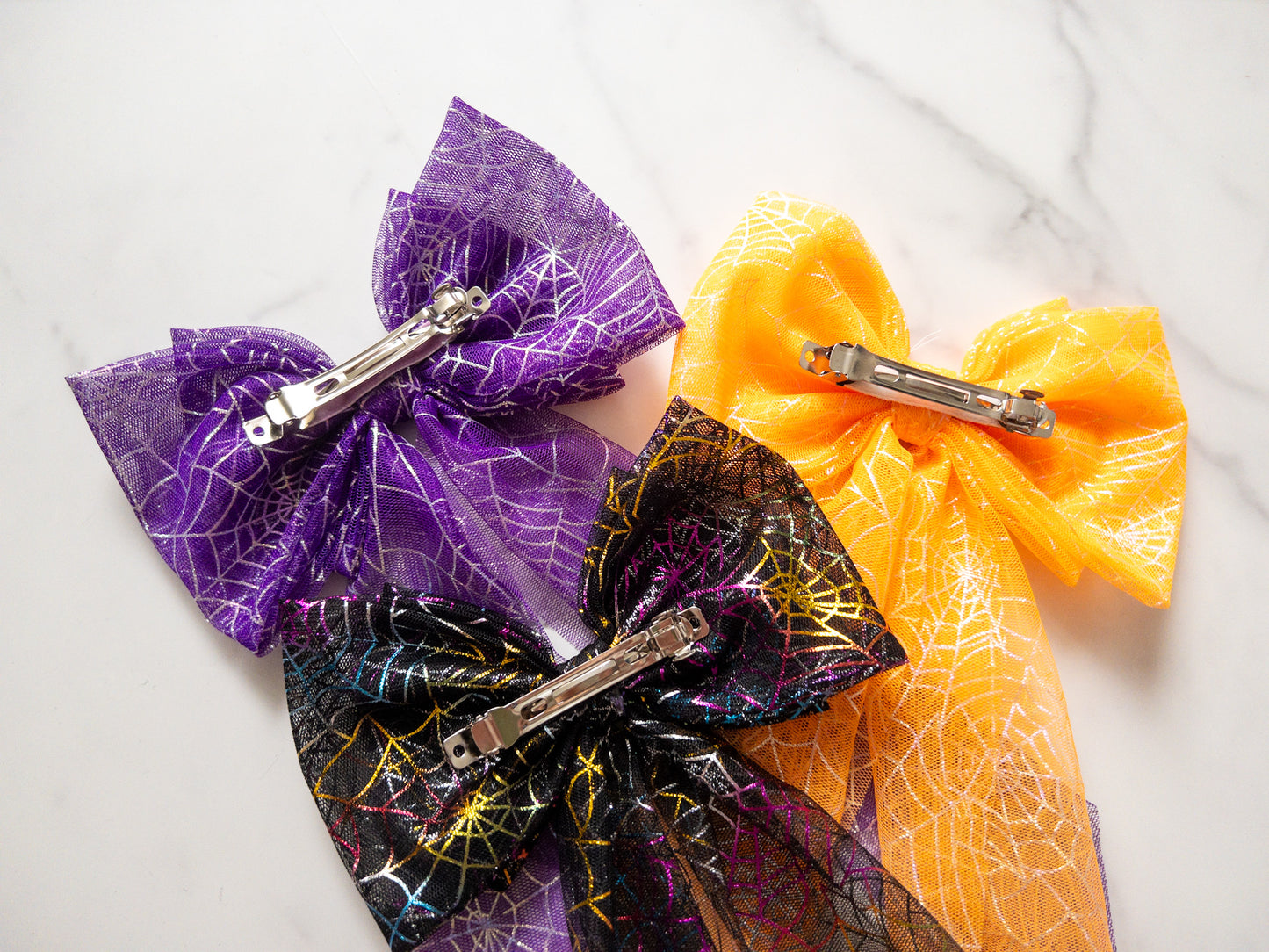 Spiderweb Tulle Hair Bow