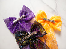 Load image into Gallery viewer, Spiderweb Tulle Hair Bow

