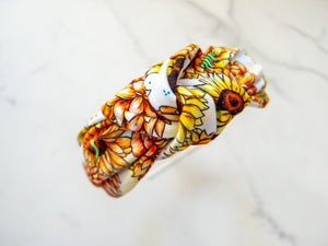 Spooky Sunflower Floral Top Knot Headband