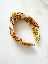 Load image into Gallery viewer, Spooky Sunflower Floral Top Knot Headband
