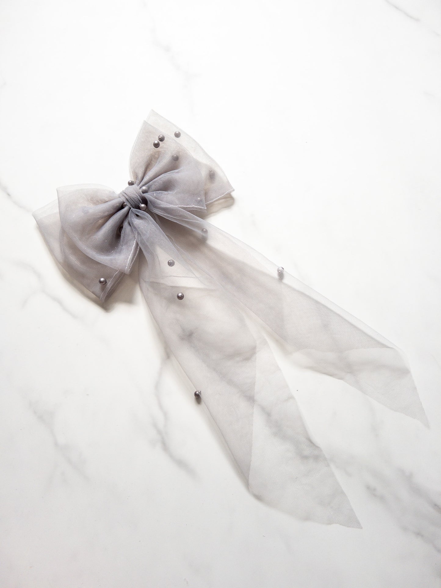 Pearl Tulle Hair Bows