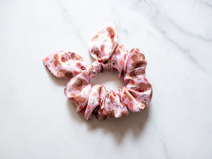 Satin Gingerbread Village Bow Scrunchie