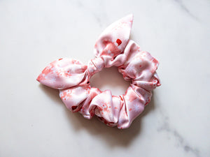 Satin A Very Pink Christmas Bow Scrunchie