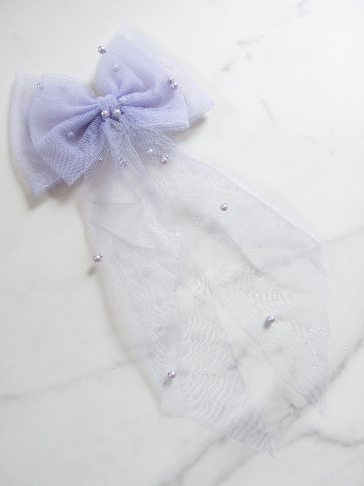 Pearl Tulle Hair Bows