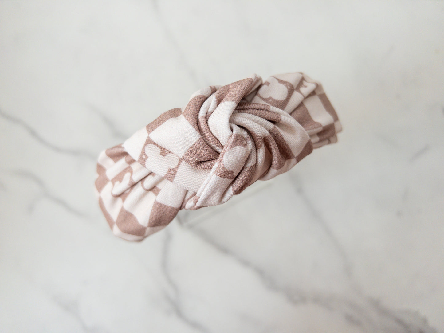 Checkered Magic Top Knot Headband