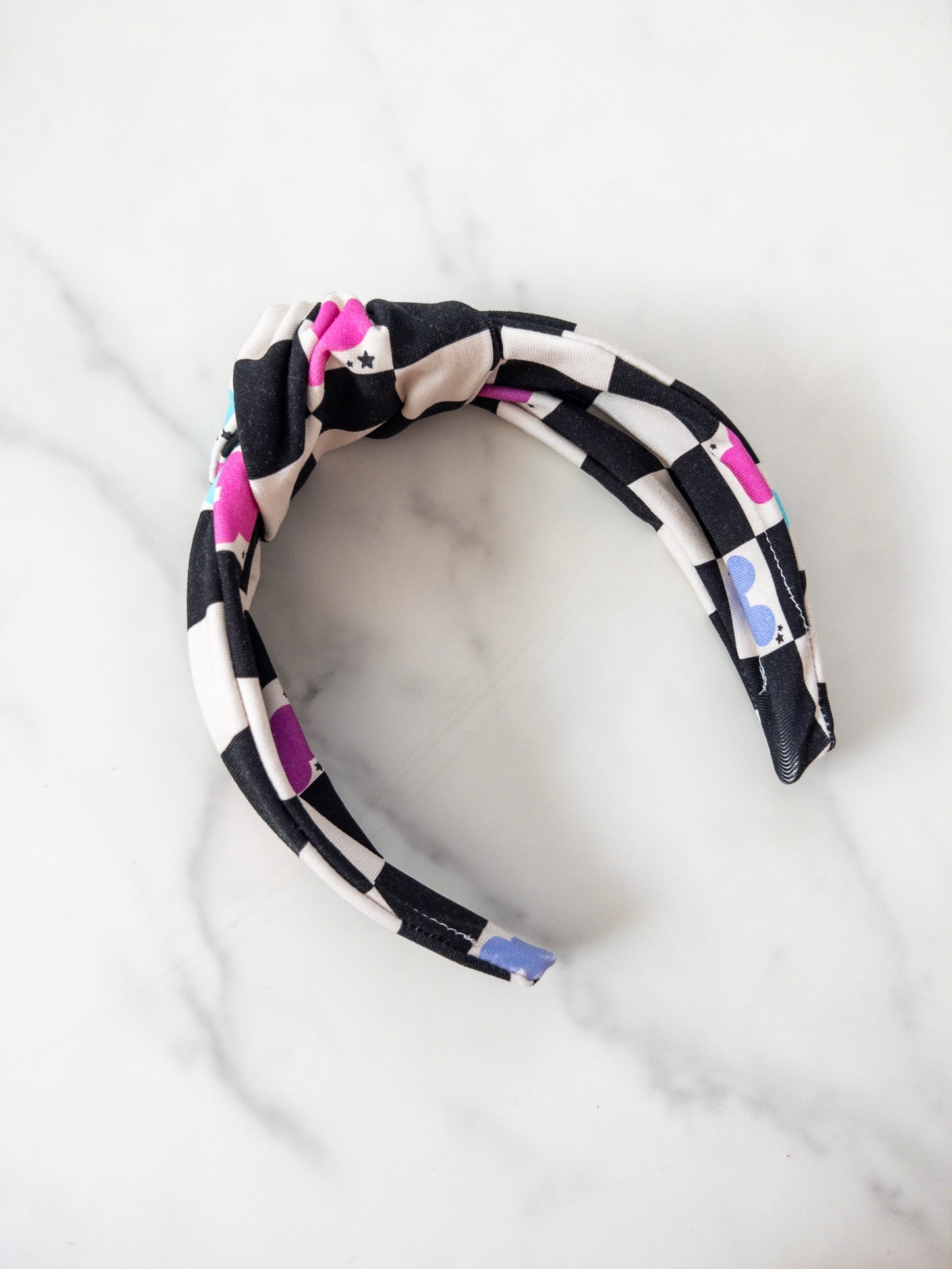 Checkered Magic Top Knot Headband