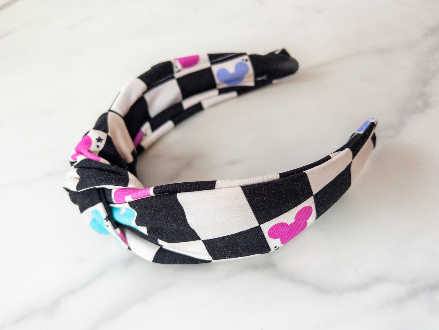 Checkered Magic Top Knot Headband