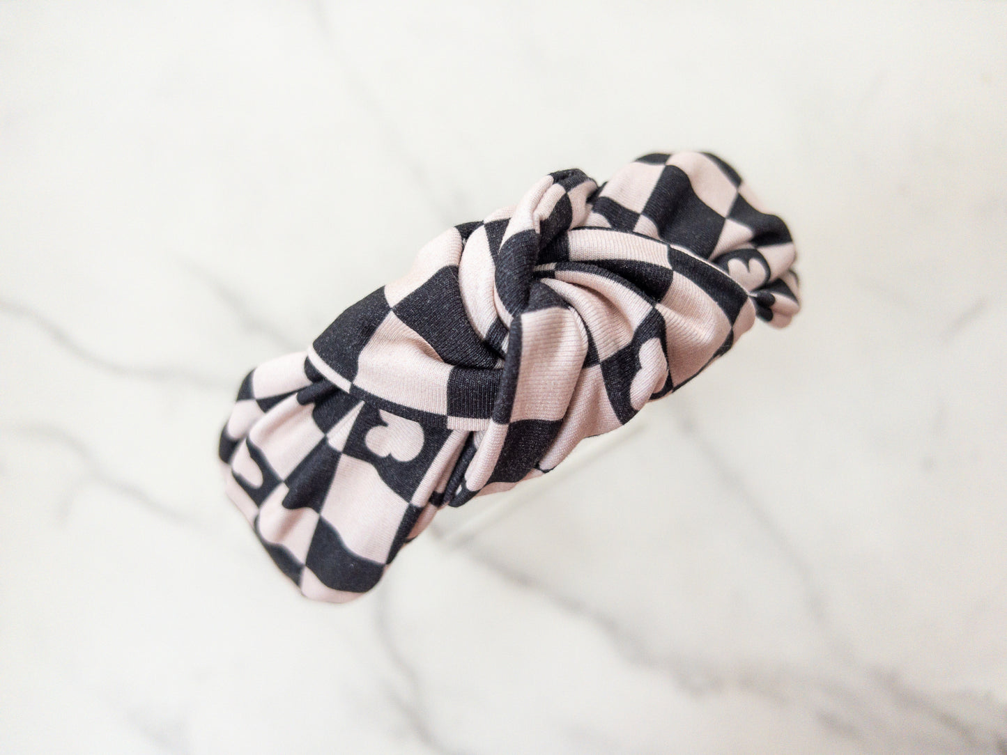 Checkered Magic Top Knot Headband