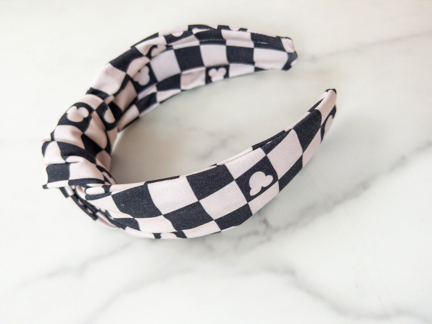 Checkered Magic Top Knot Headband