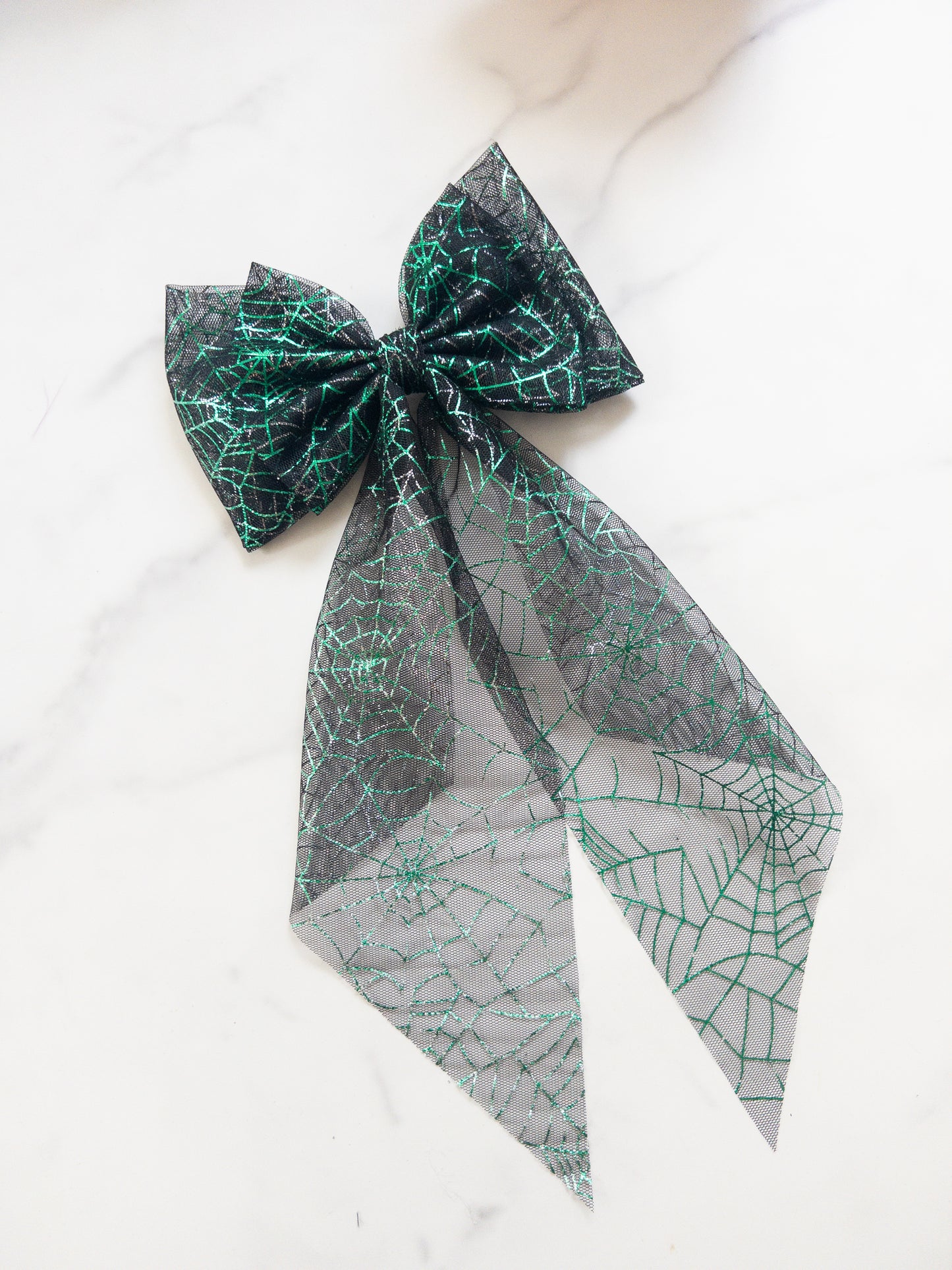 Spiderweb Tulle Hair Bow