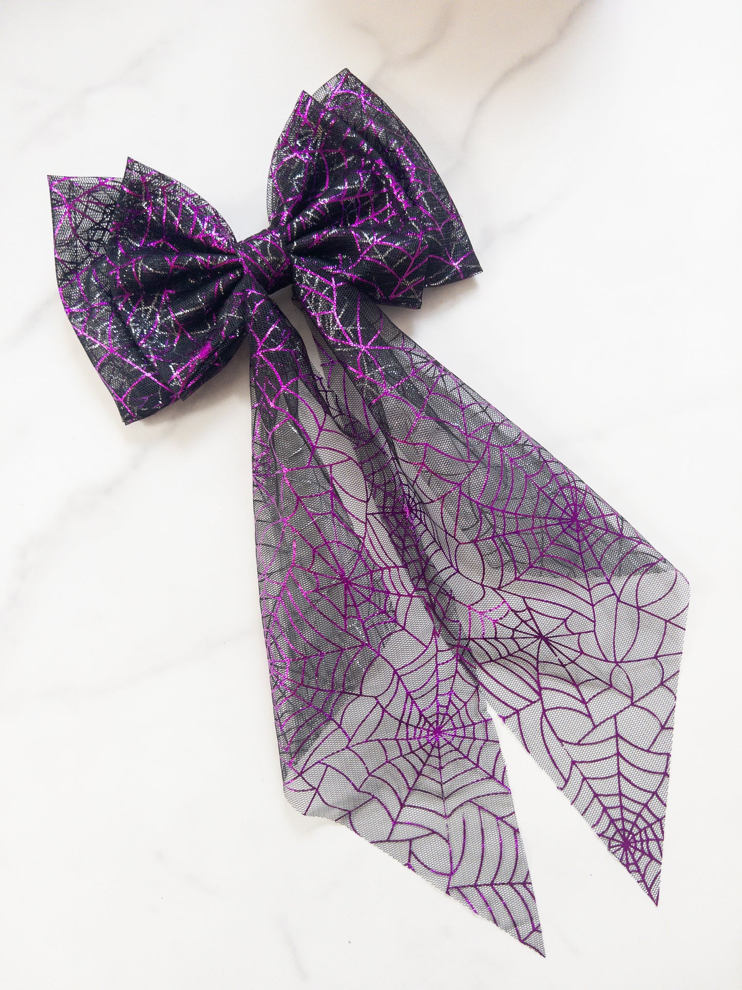 Spiderweb Tulle Hair Bow