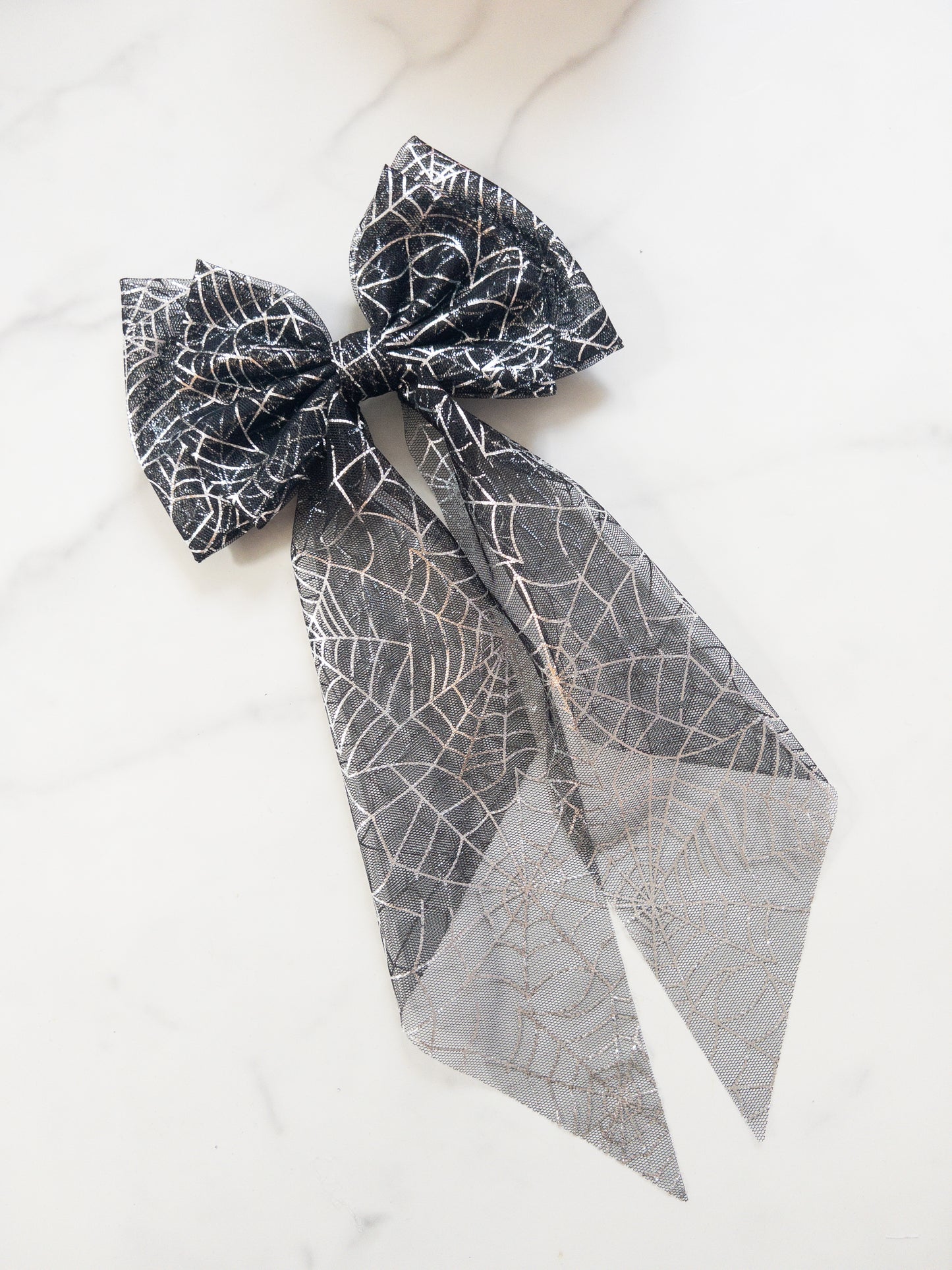 Spiderweb Tulle Hair Bow