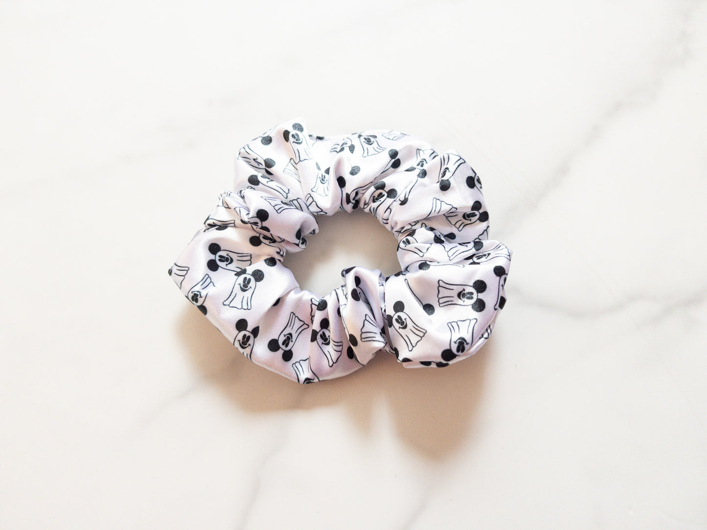 Satin Grinning Ghosties Scrunchie