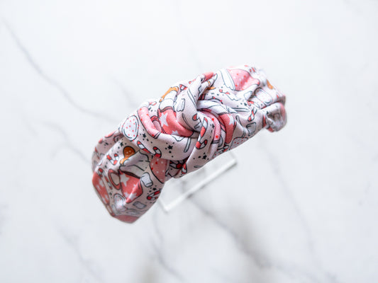 Pink Peppermint Top Knot Headband