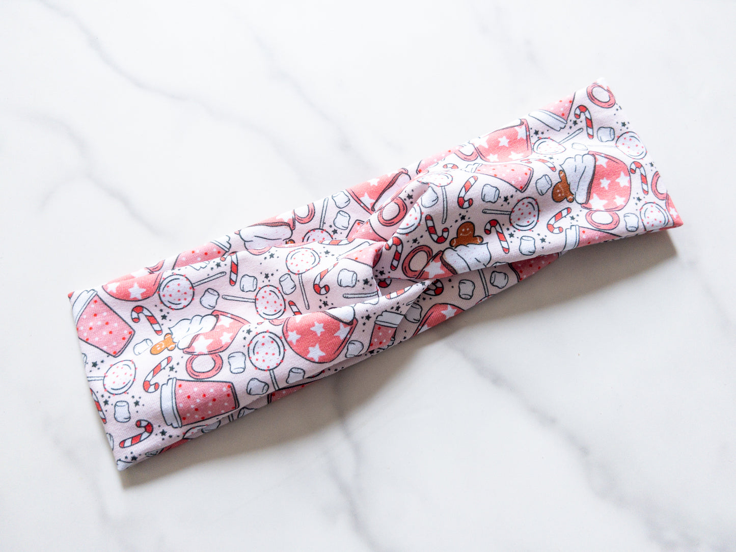 Pink Peppermint Stretch Twist Headband