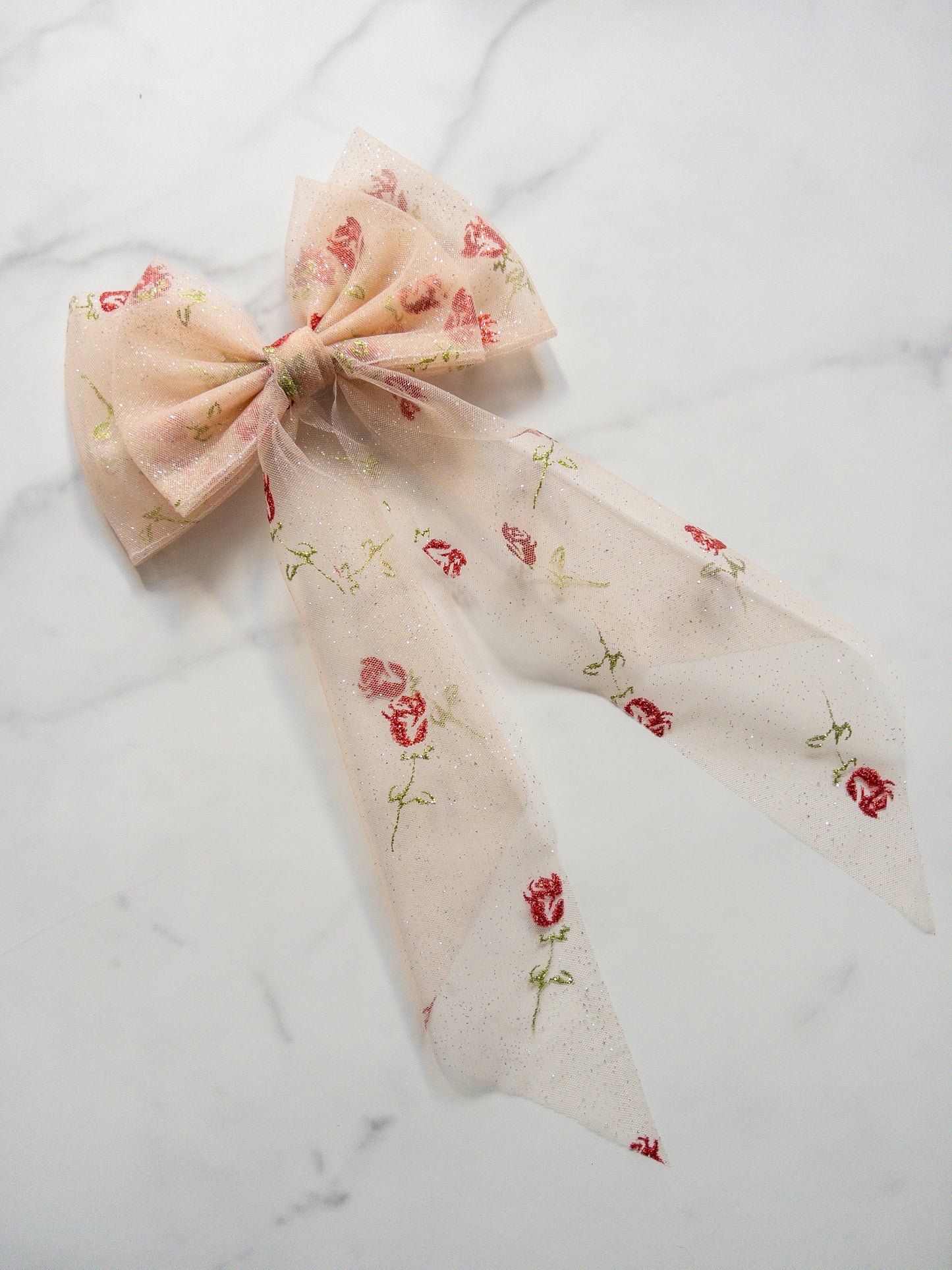 Enchanted Rose Tulle Hair Bow