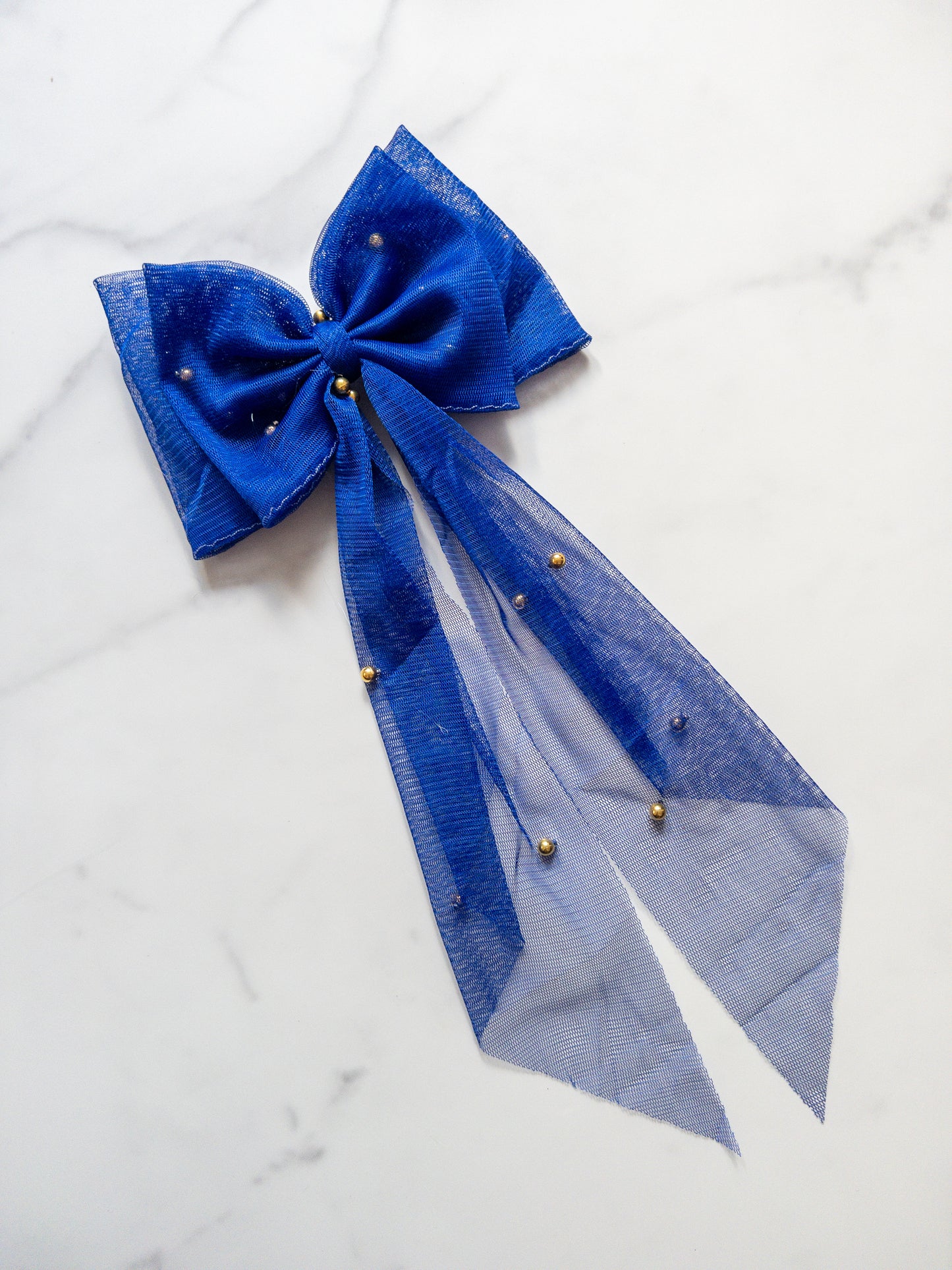 Seasonal Pearl Tulle Hair Bows