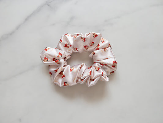 Satin Vintage Santa Scrunchie