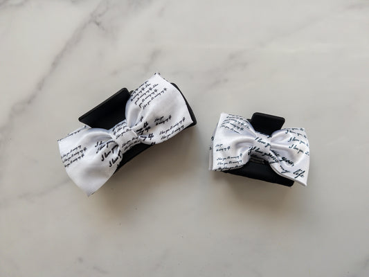 Poets Satin Bow Claw Clip