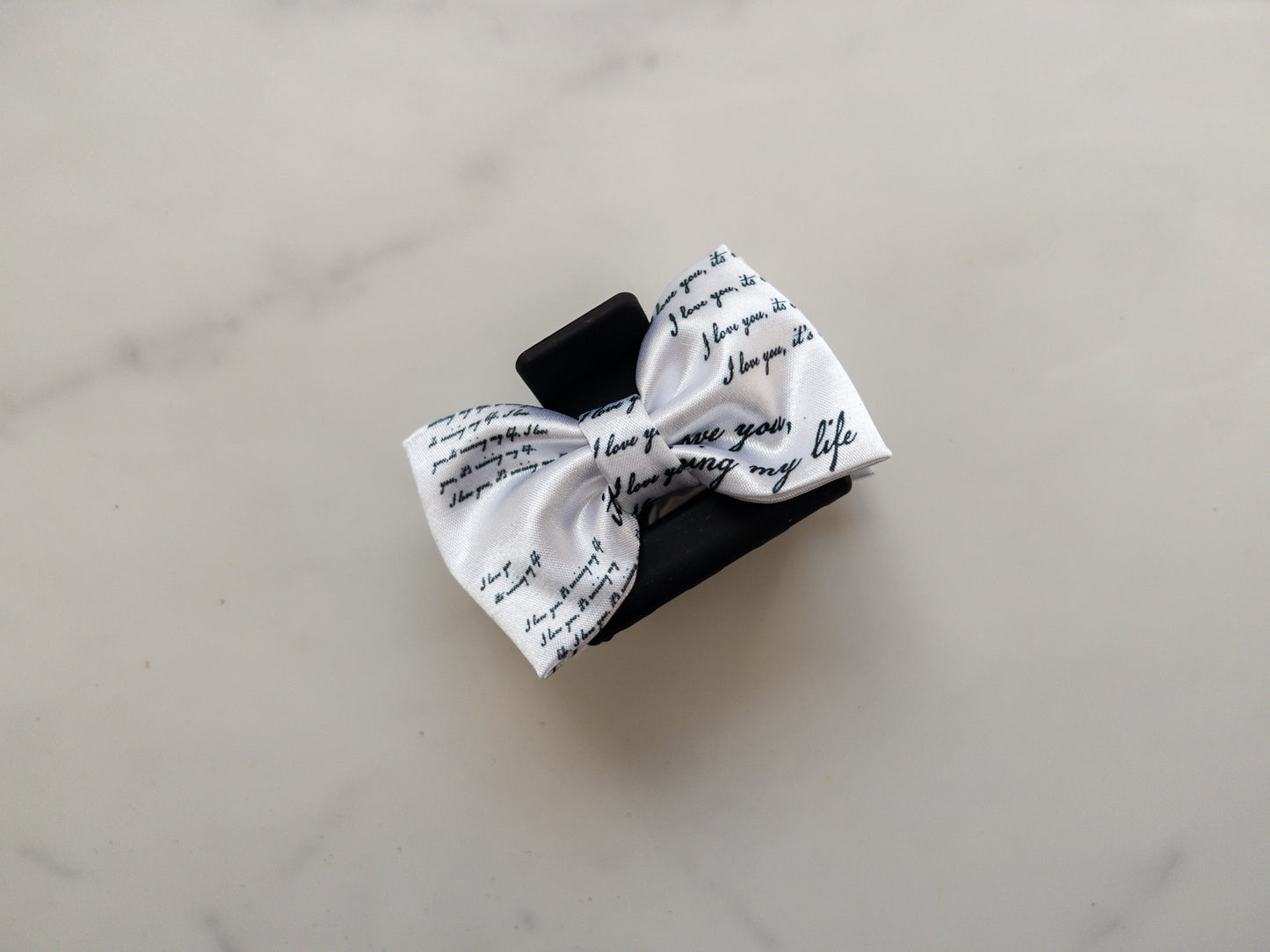 Poets Satin Bow Claw Clip