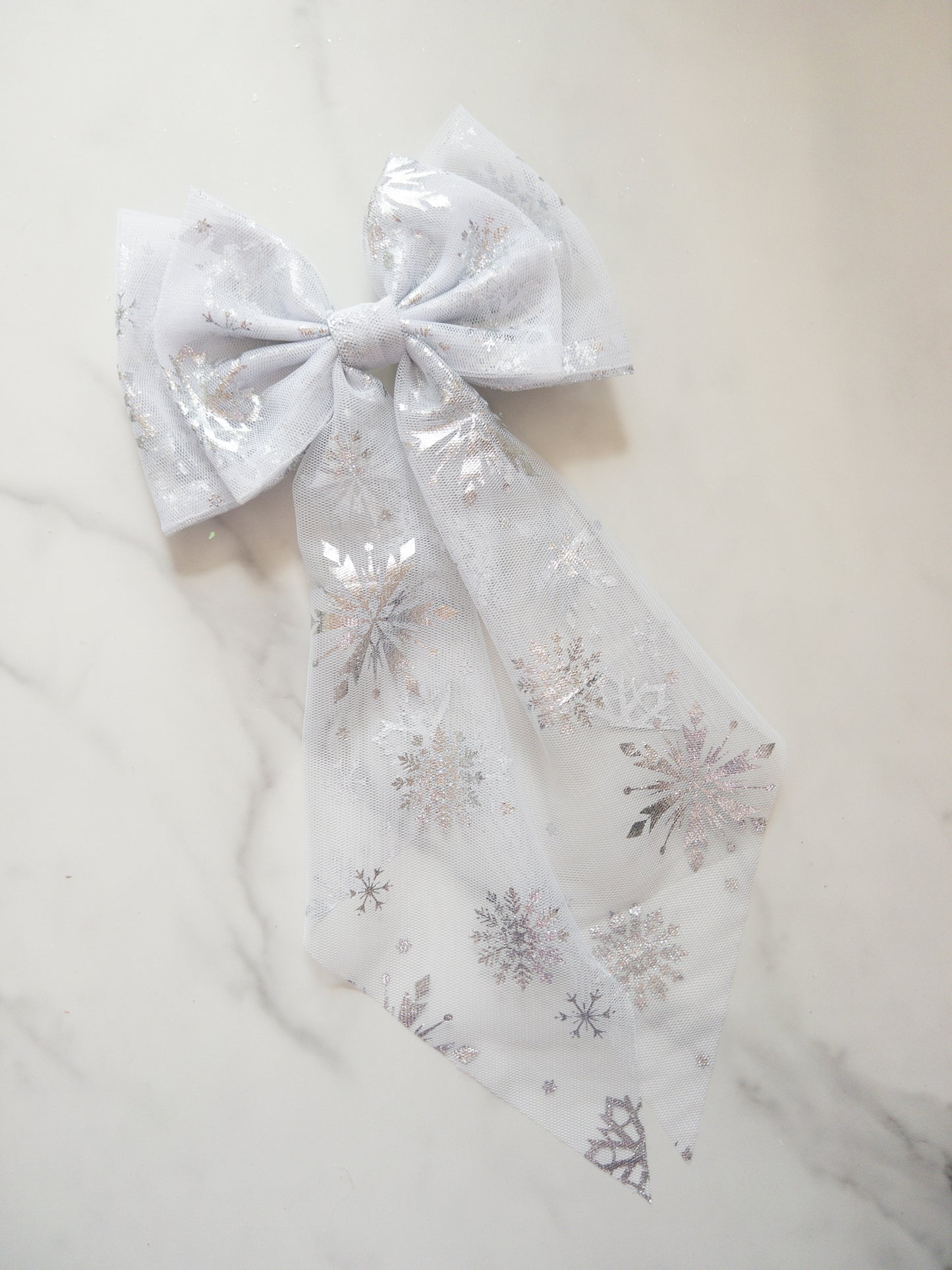 Frozen Fractals Tulle Hair Bow