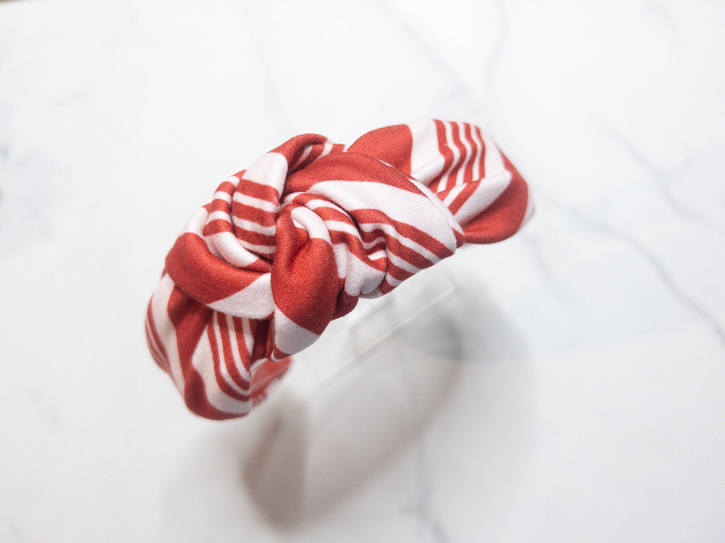 Candy Cane Top Knot Headband