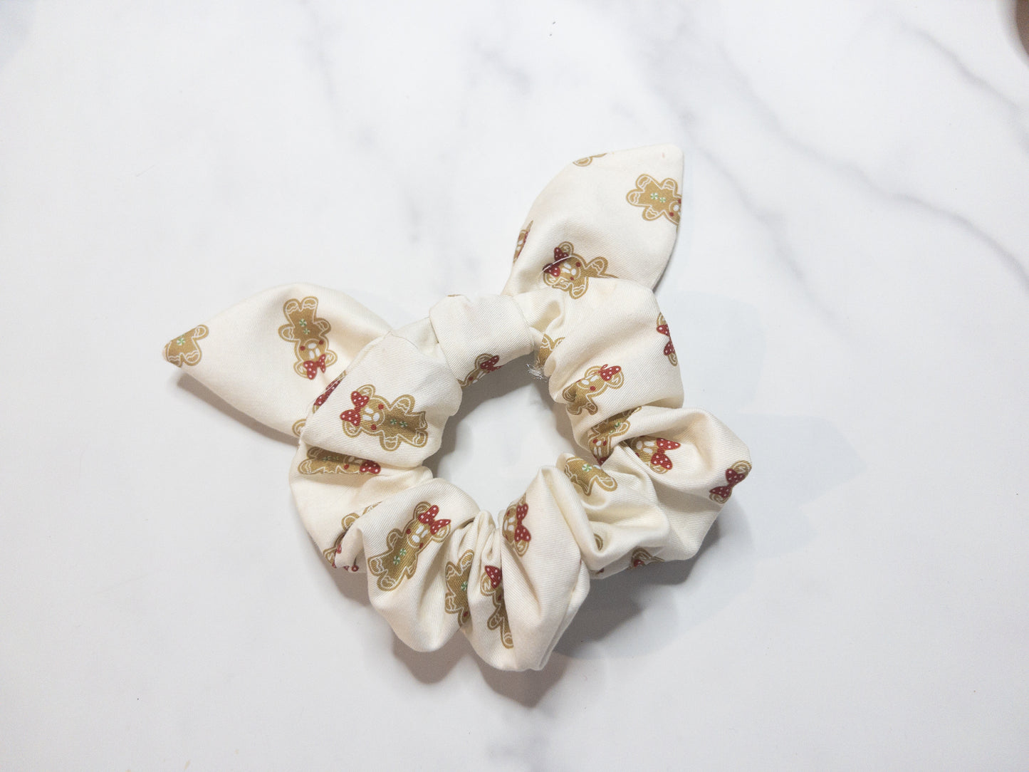 Neutral Gingerbread Bow Scrunchie