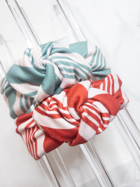 Candy Cane Top Knot Headband